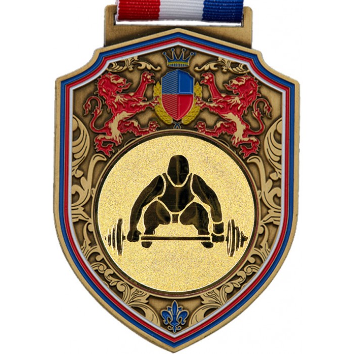 100MM WEIGHTLIFTING MEDAL - REGAL - GOLD